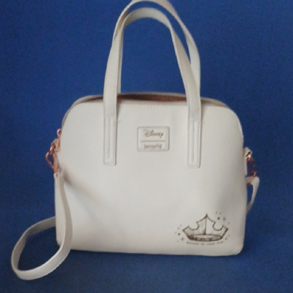 Disney Loungefly Ivory Shoulder Bag Sleeping Beauty Castle Fairy Godmother